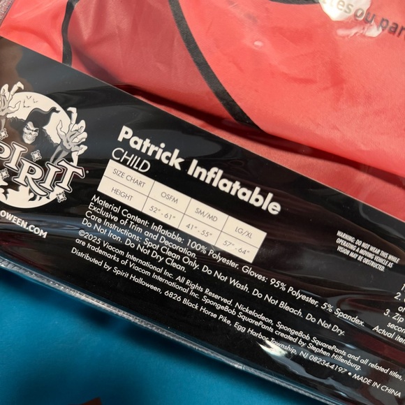 Kids SpongeBob SquarePants Patrick inflatable costume L/XL 12/16 - Picture 5 of 5